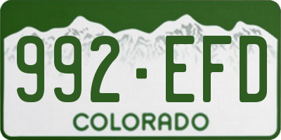 CO license plate 992EFD