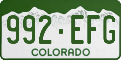 CO license plate 992EFG