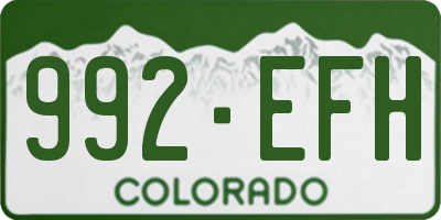 CO license plate 992EFH