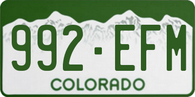 CO license plate 992EFM