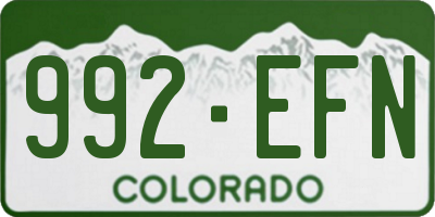 CO license plate 992EFN