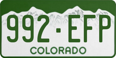 CO license plate 992EFP