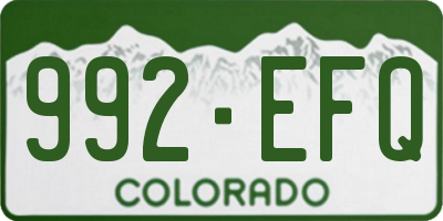CO license plate 992EFQ
