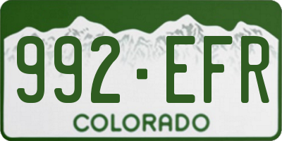 CO license plate 992EFR