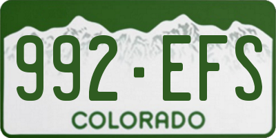 CO license plate 992EFS