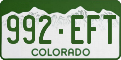 CO license plate 992EFT
