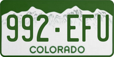 CO license plate 992EFU