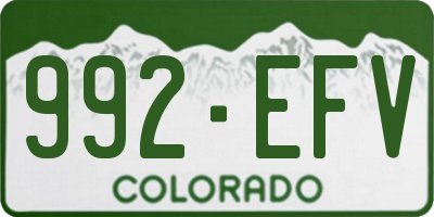 CO license plate 992EFV