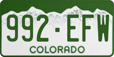 CO license plate 992EFW