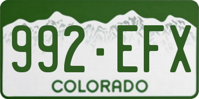 CO license plate 992EFX