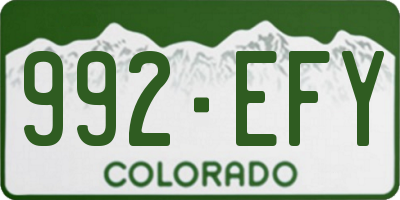 CO license plate 992EFY