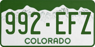 CO license plate 992EFZ