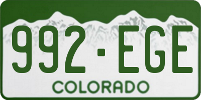 CO license plate 992EGE