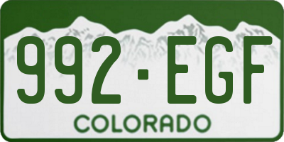 CO license plate 992EGF