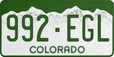 CO license plate 992EGL