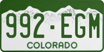 CO license plate 992EGM