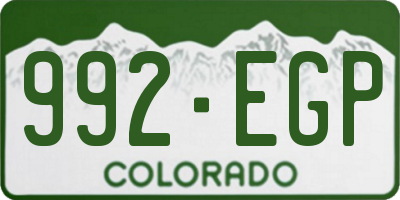 CO license plate 992EGP