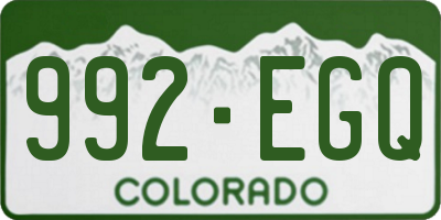 CO license plate 992EGQ