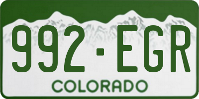 CO license plate 992EGR