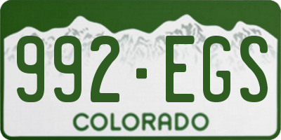 CO license plate 992EGS