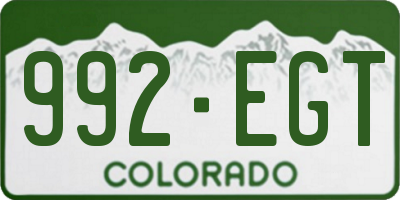 CO license plate 992EGT