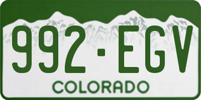 CO license plate 992EGV