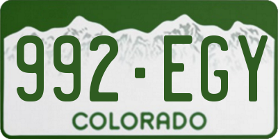 CO license plate 992EGY