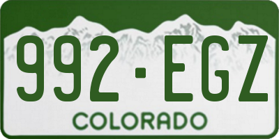 CO license plate 992EGZ