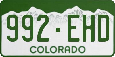 CO license plate 992EHD