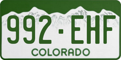CO license plate 992EHF