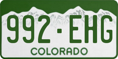 CO license plate 992EHG