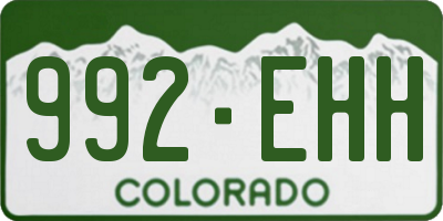 CO license plate 992EHH