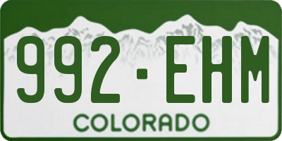 CO license plate 992EHM