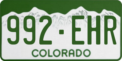 CO license plate 992EHR