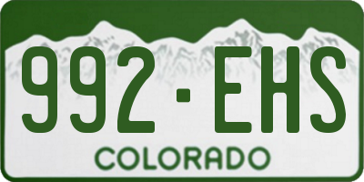 CO license plate 992EHS