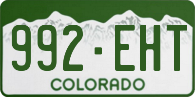 CO license plate 992EHT