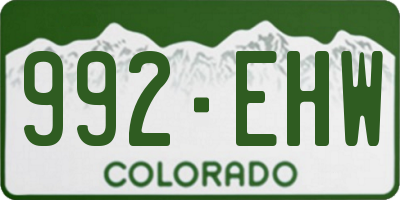 CO license plate 992EHW