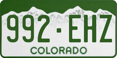 CO license plate 992EHZ