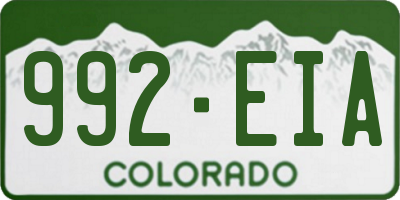 CO license plate 992EIA