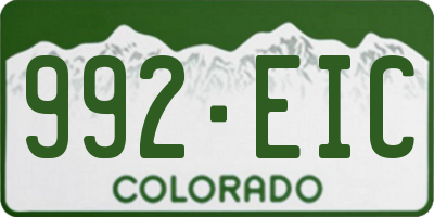 CO license plate 992EIC