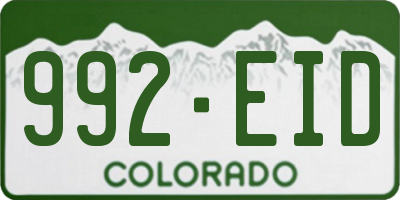 CO license plate 992EID