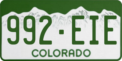 CO license plate 992EIE