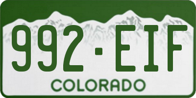 CO license plate 992EIF