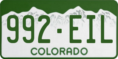 CO license plate 992EIL