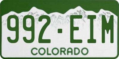 CO license plate 992EIM
