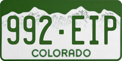 CO license plate 992EIP