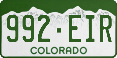 CO license plate 992EIR