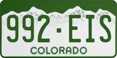 CO license plate 992EIS