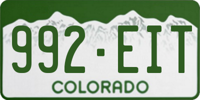 CO license plate 992EIT