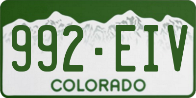 CO license plate 992EIV
